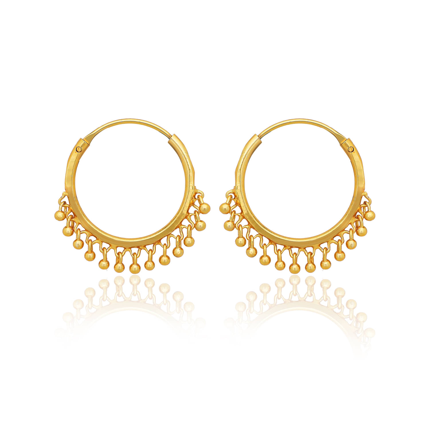     			Drashti Collection Golden Bali Earrings ( Pack of 1 )