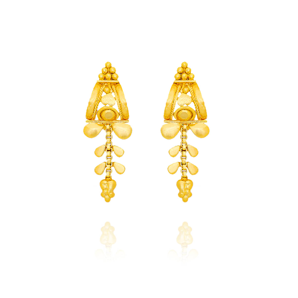     			Drashti Collection Golden Danglers Earrings ( Pack of 1 )