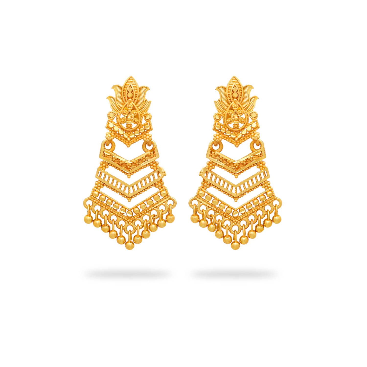     			Drashti Collection Golden Danglers Earrings ( Pack of 1 )