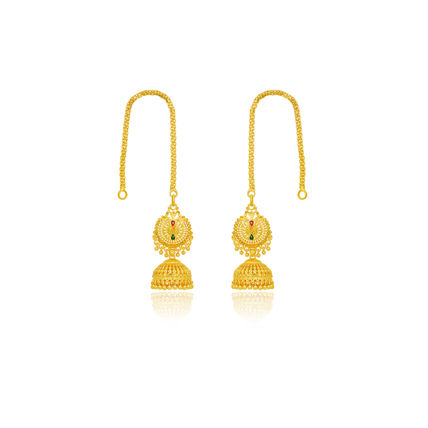     			Drashti Collection Golden Jhumki Earrings ( Pack of 1 )