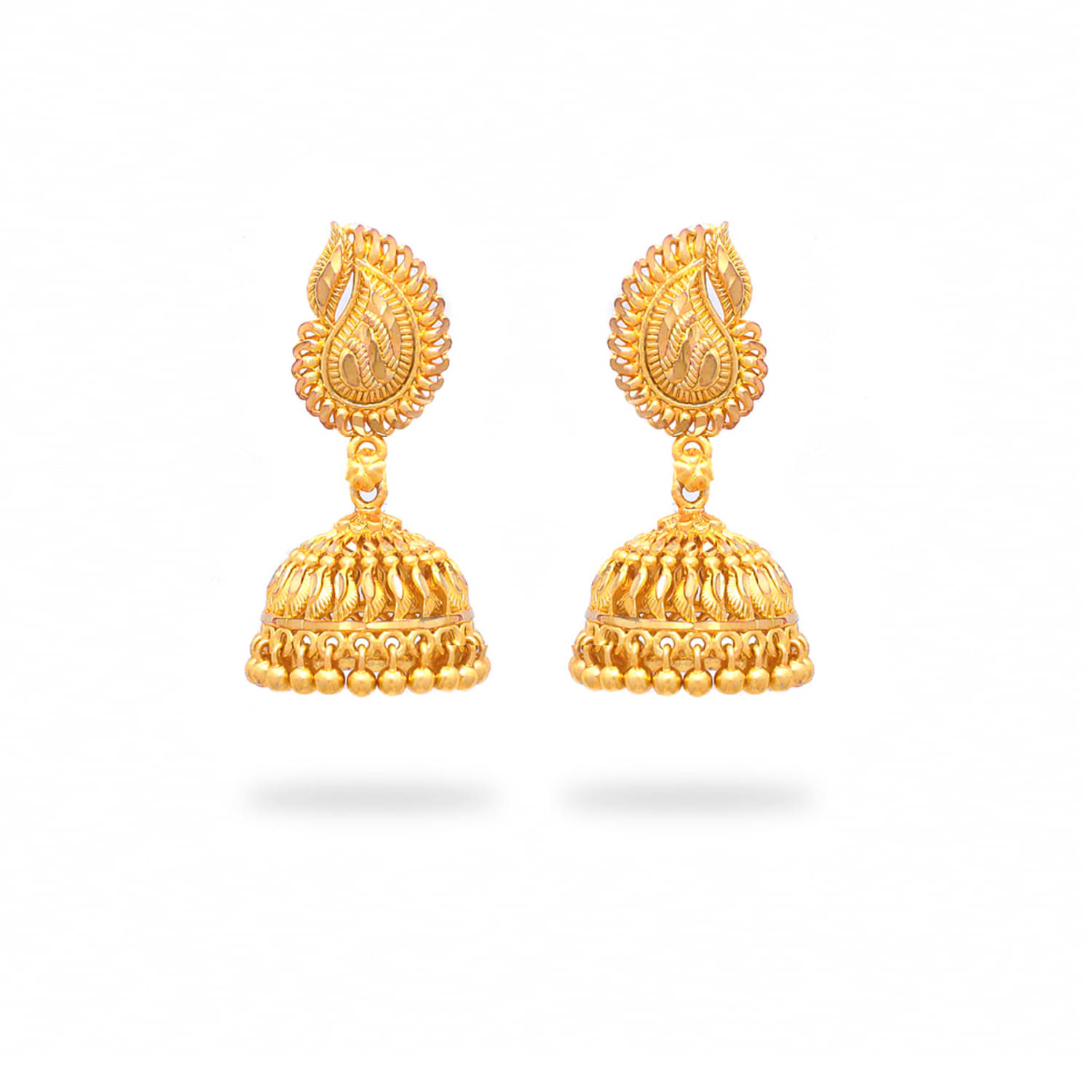     			Drashti Collection Golden Jhumki Earrings ( Pack of 1 )