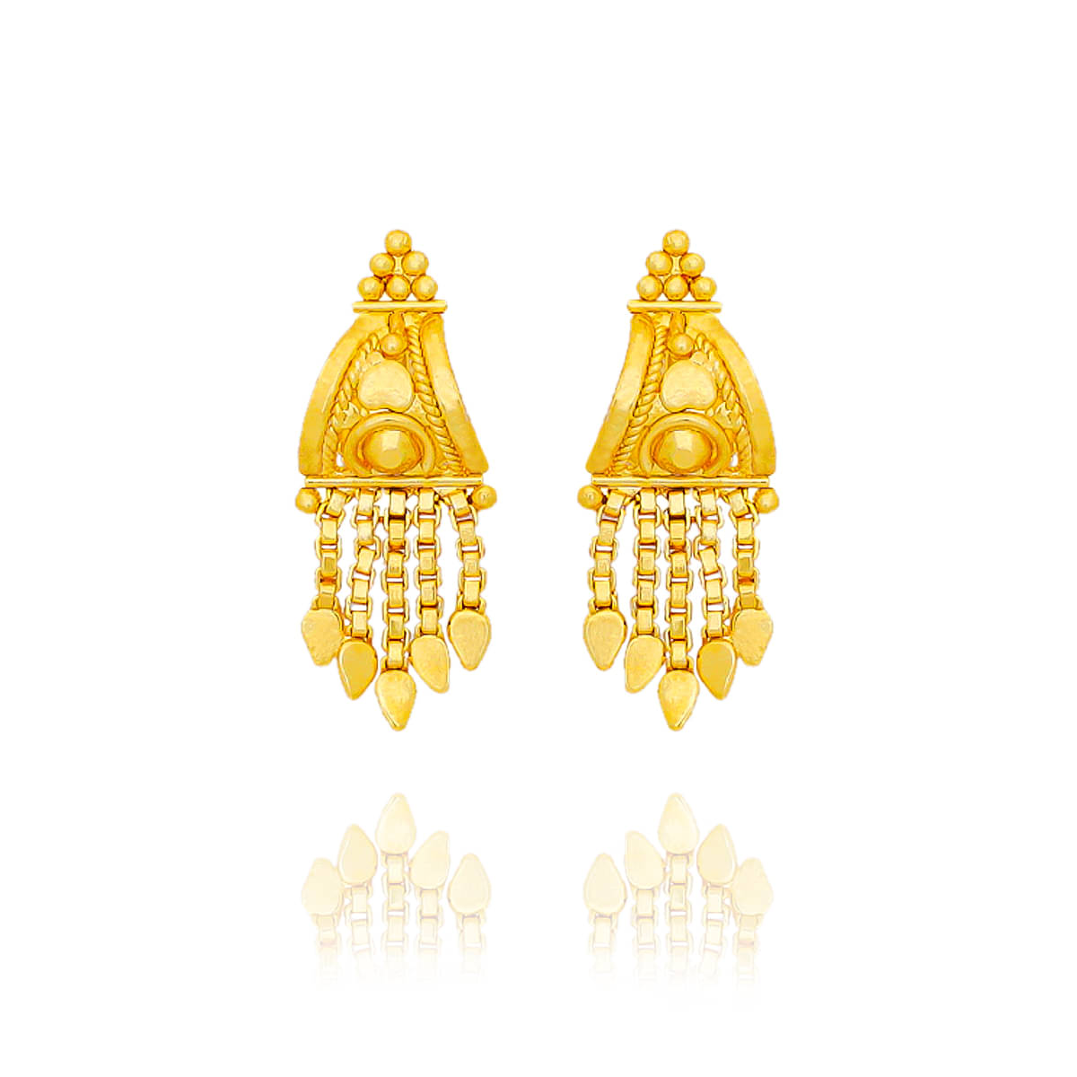     			Drashti Collection Golden Jhumki Earrings ( Pack of 1 )