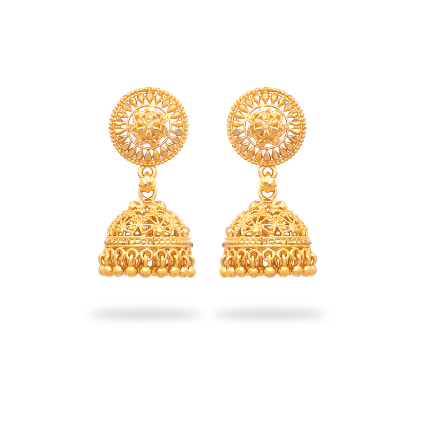     			Drashti Collection Golden Jhumki Earrings ( Pack of 1 )