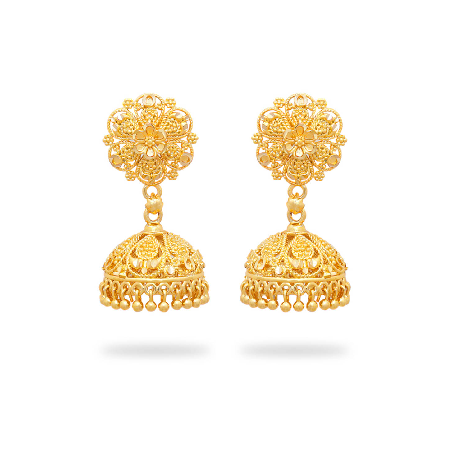     			Drashti Collection Golden Jhumki Earrings ( Pack of 1 )