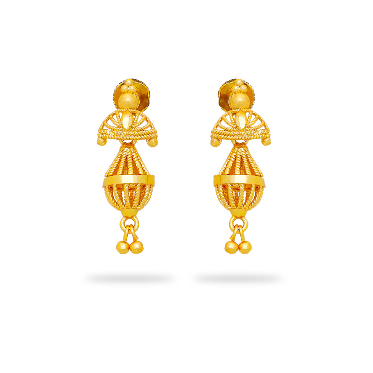     			Drashti Collection Golden Jhumki Earrings ( Pack of 1 )