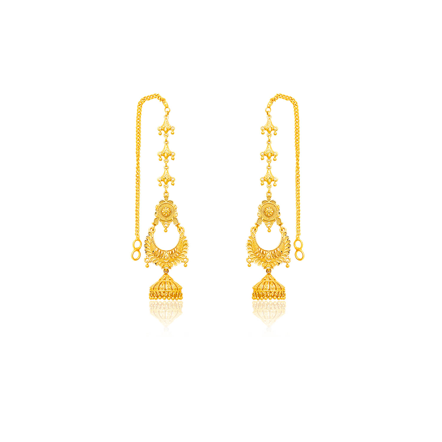     			Drashti Collection Golden Jhumki Earrings ( Pack of 1 )