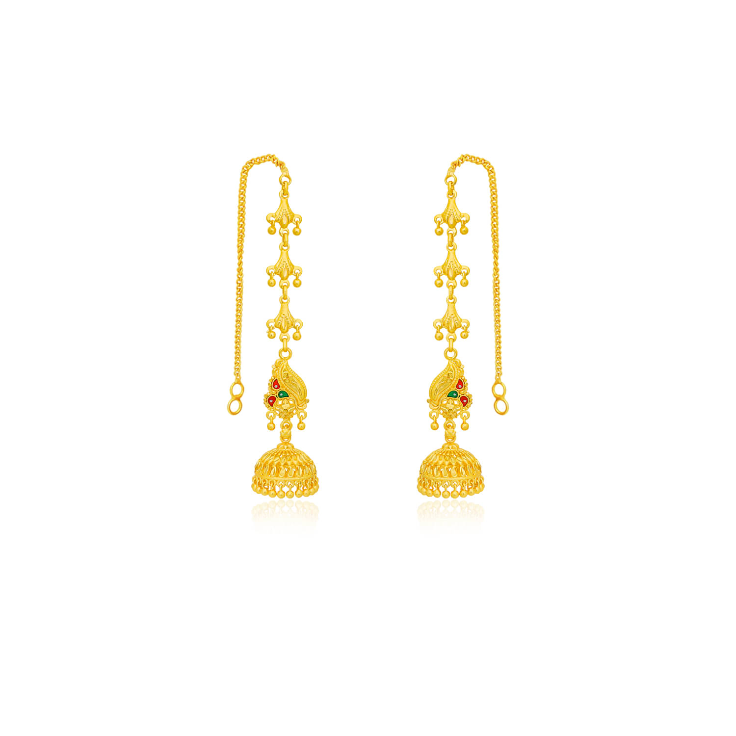     			Drashti Collection Golden Jhumki Earrings ( Pack of 1 )