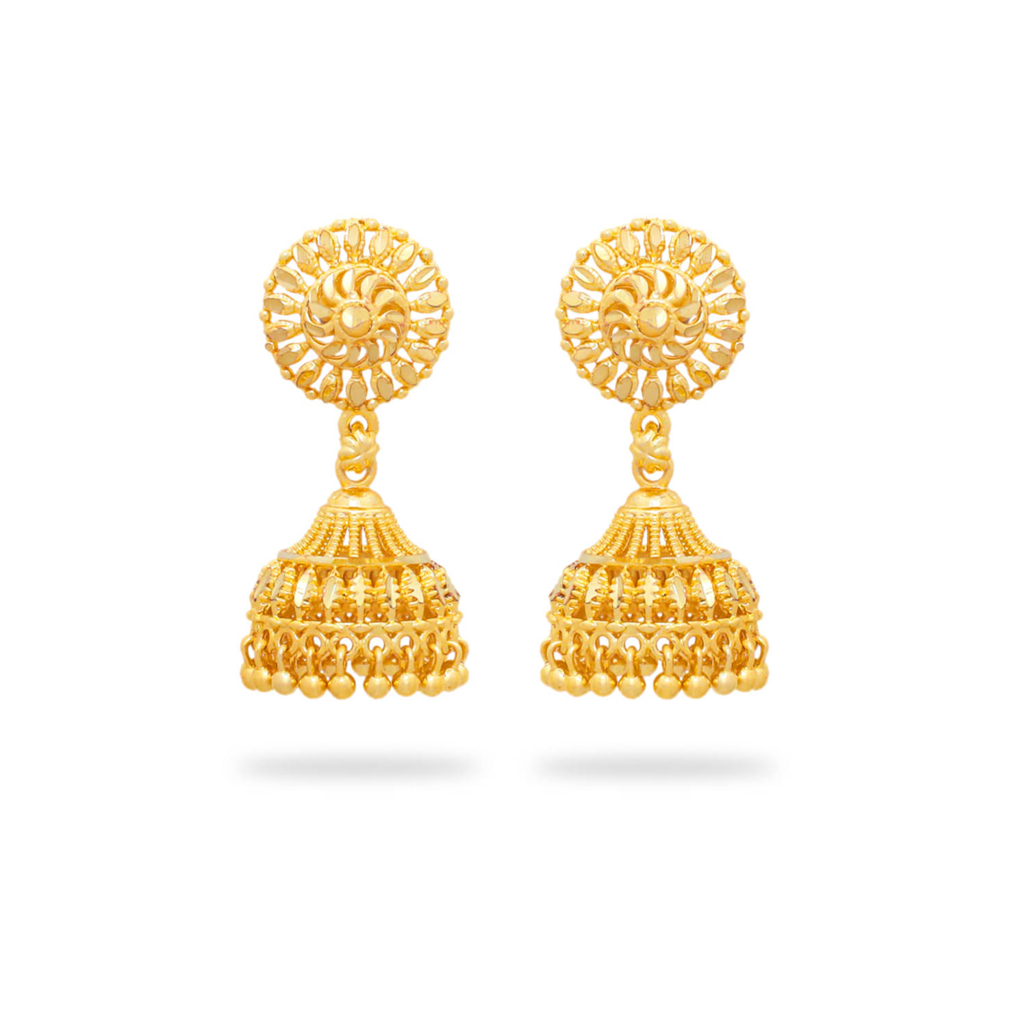     			Drashti Collection Golden Jhumki Earrings ( Pack of 1 )