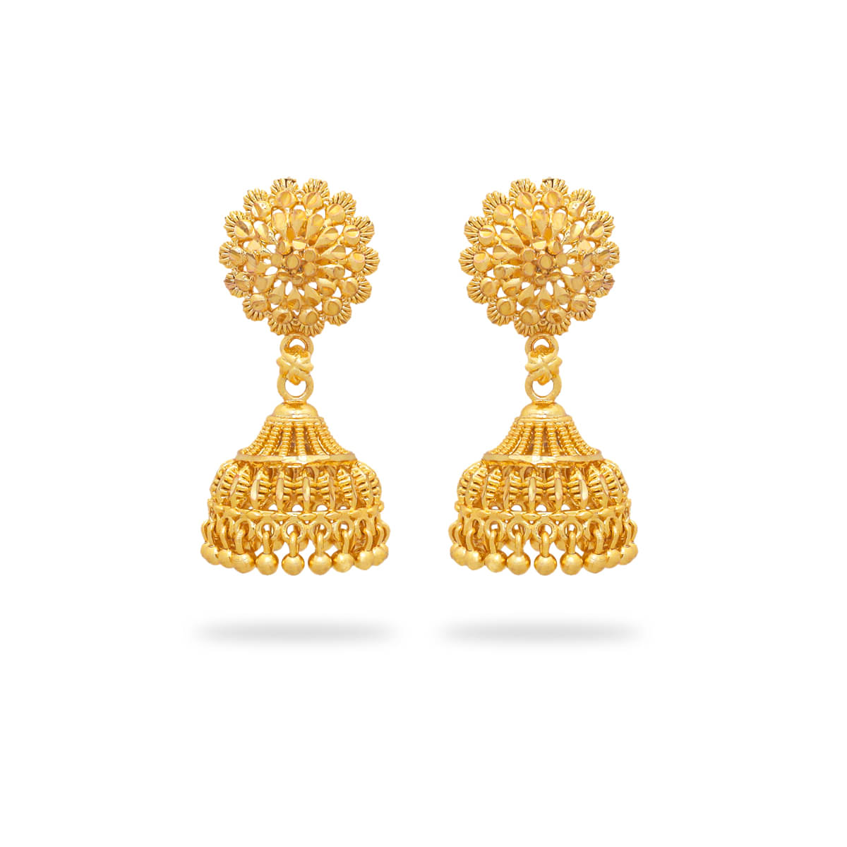     			Drashti Collection Golden Jhumki Earrings ( Pack of 1 )
