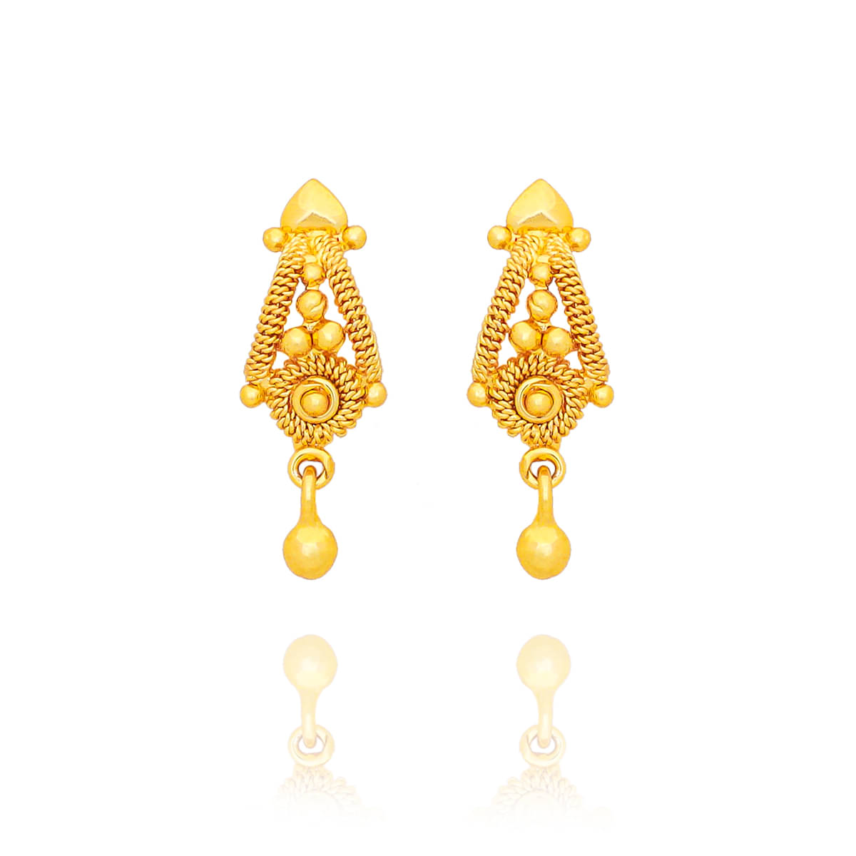     			Drashti Collection Golden Jhumki Earrings ( Pack of 1 )