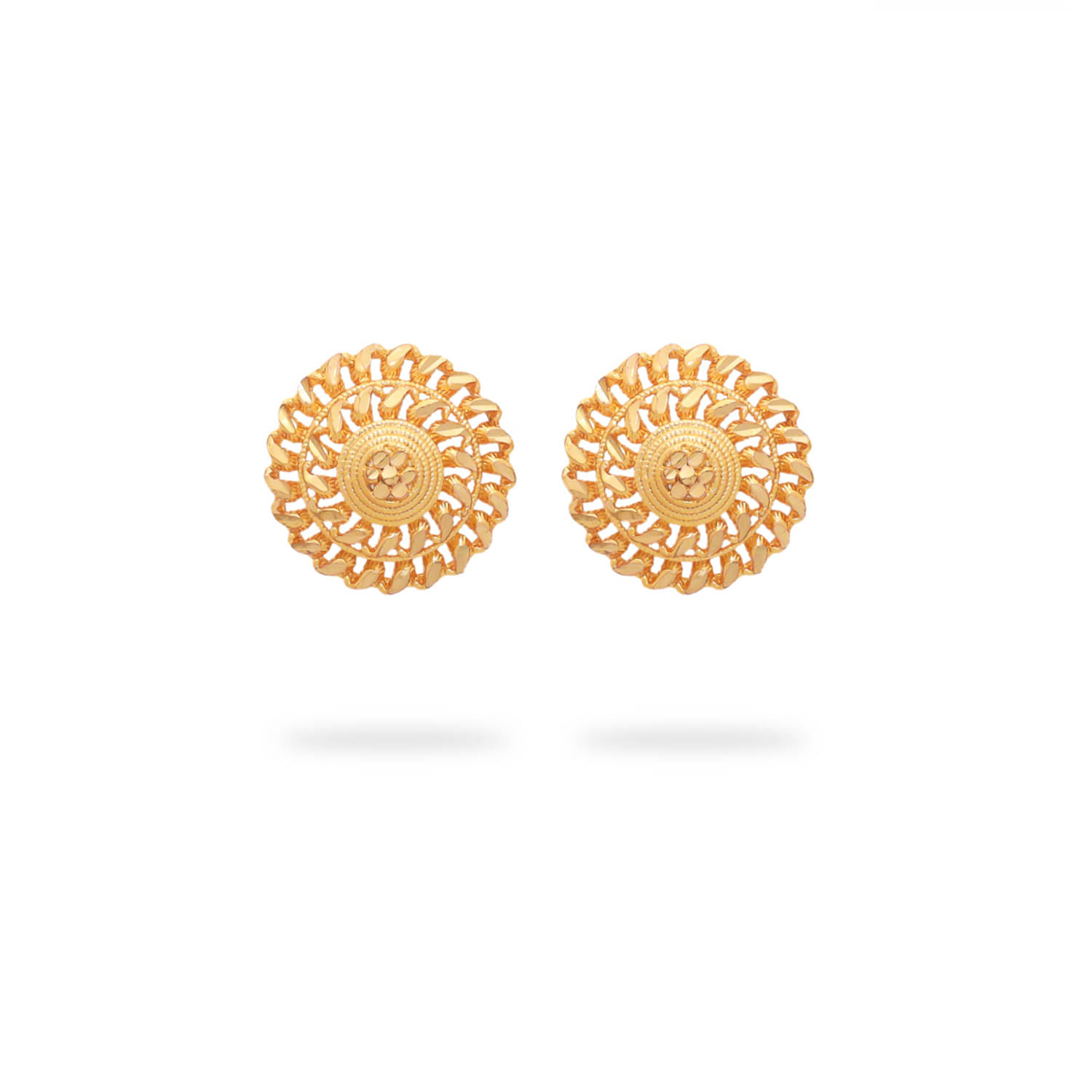     			Drashti Collection Golden Stud Earrings ( Pack of 1 )