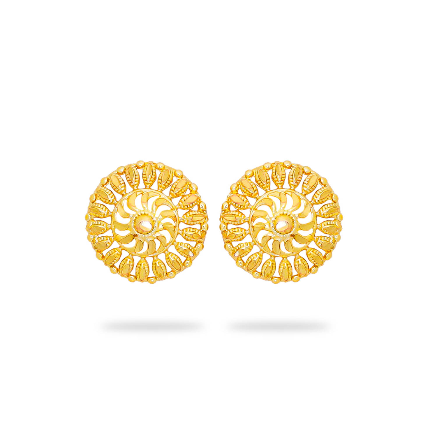     			Drashti Collection Golden Stud Earrings ( Pack of 1 )