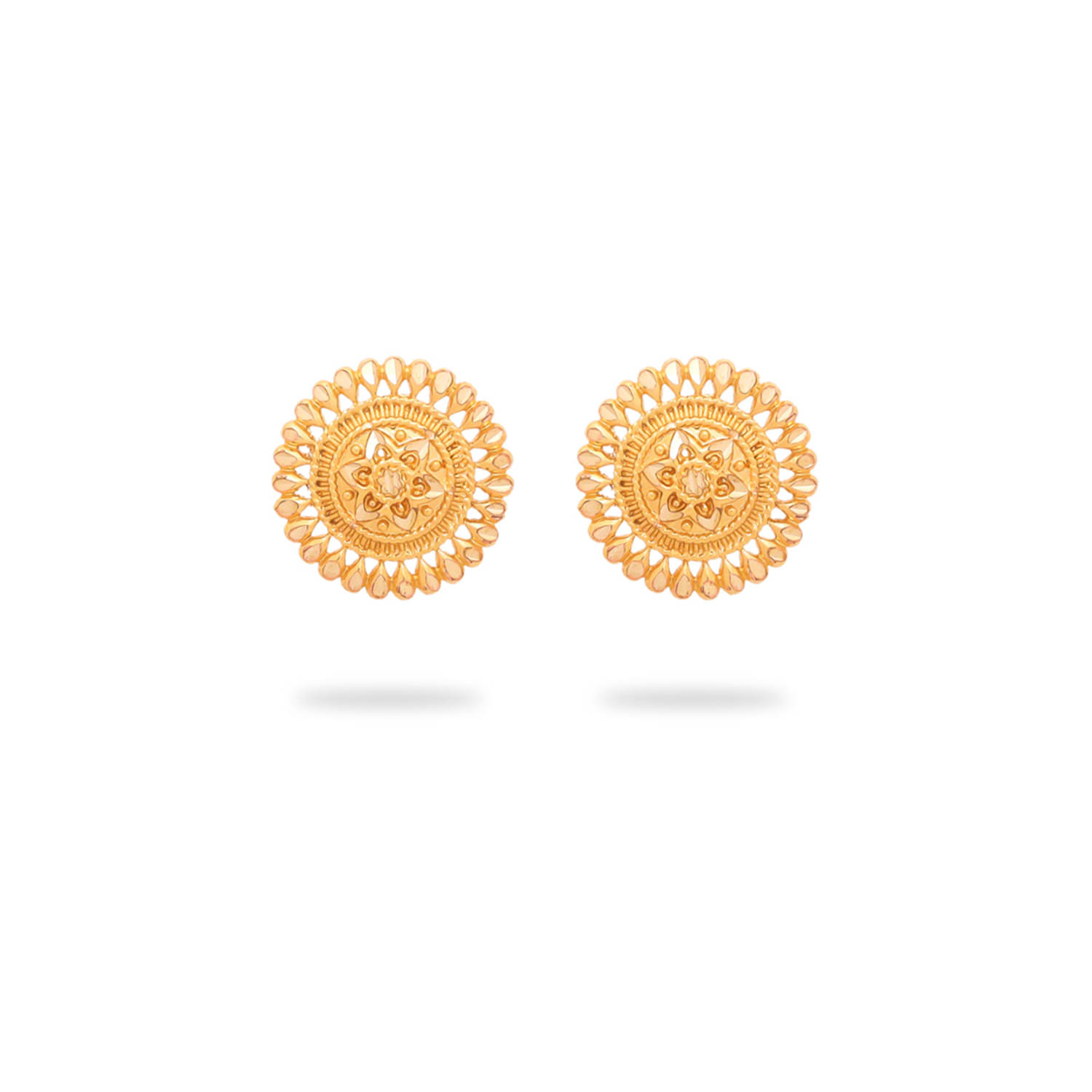     			Drashti Collection Golden Stud Earrings ( Pack of 1 )