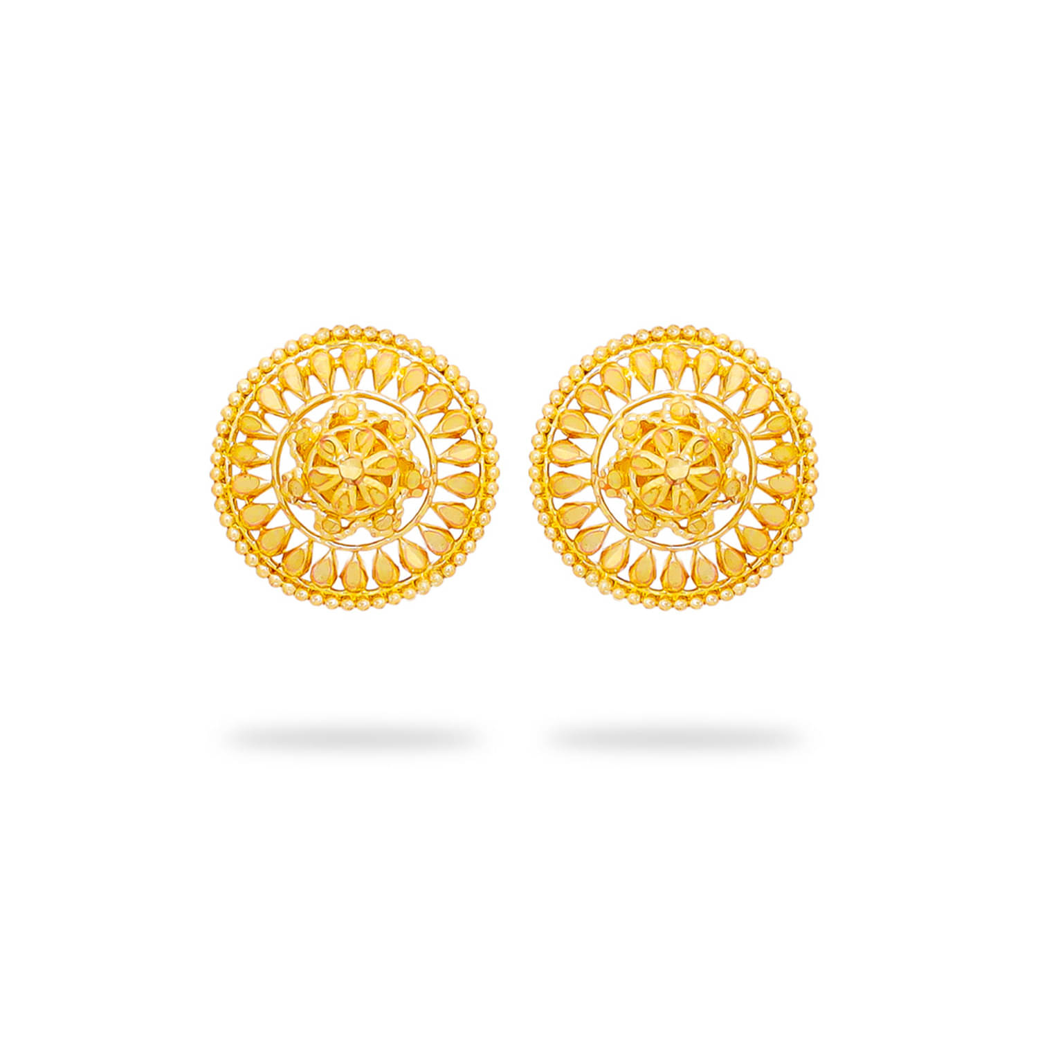     			Drashti Collection Golden Stud Earrings ( Pack of 1 )