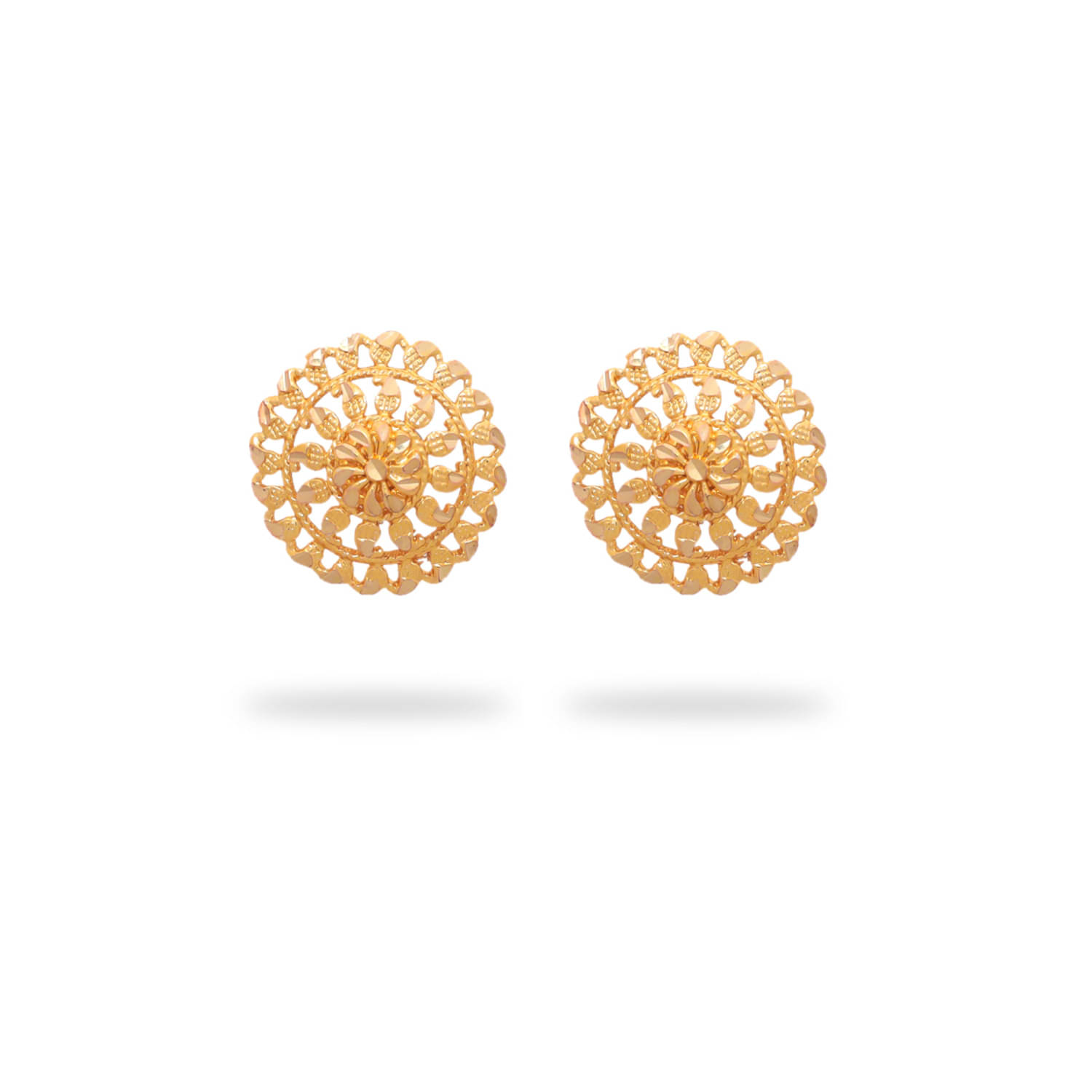     			Drashti Collection Golden Stud Earrings ( Pack of 1 )