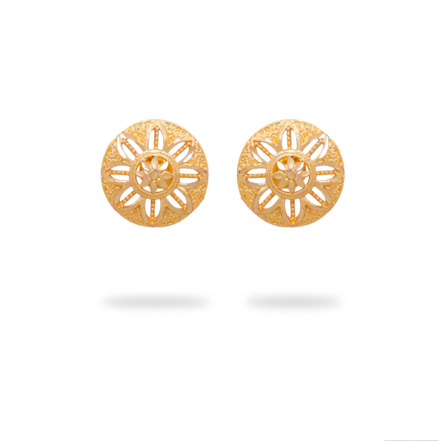     			Drashti Collection Golden Stud Earrings ( Pack of 1 )