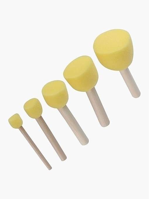 Freedy 5 Pcs Round Stencil Sponge Wooden Handle Foam Brush Set Painting Tools for Kids DIY Painting Stencils Arts and Crafts Tool Accessories Freedy 5 Pcs Round Stencil Sponge Wooden Handle Foam Brush Set Painting Tools for Kids DIY Painting Stencils Arts and Crafts Tool Accessories