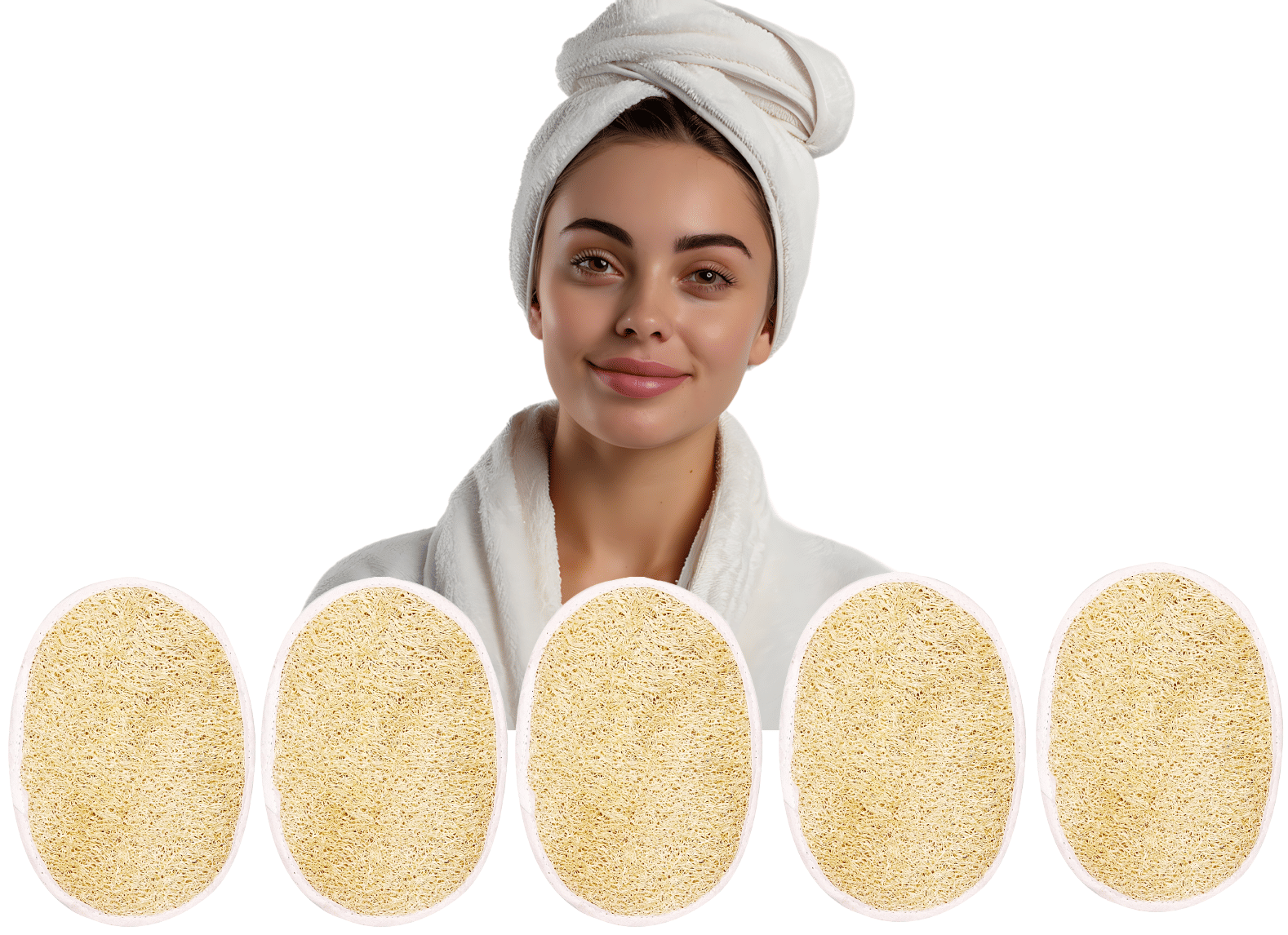     			Grow Basket Natural Luffa Loofah Pad Yellow Pack of 5