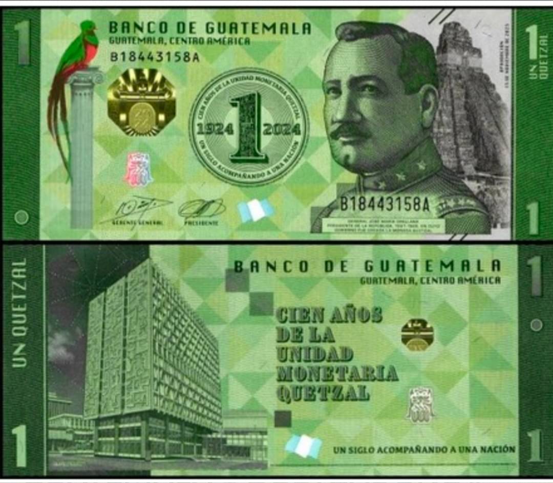    			Guatemala 1 Quetzal Top Grade Commemorative Issue Gem UNC Banknote