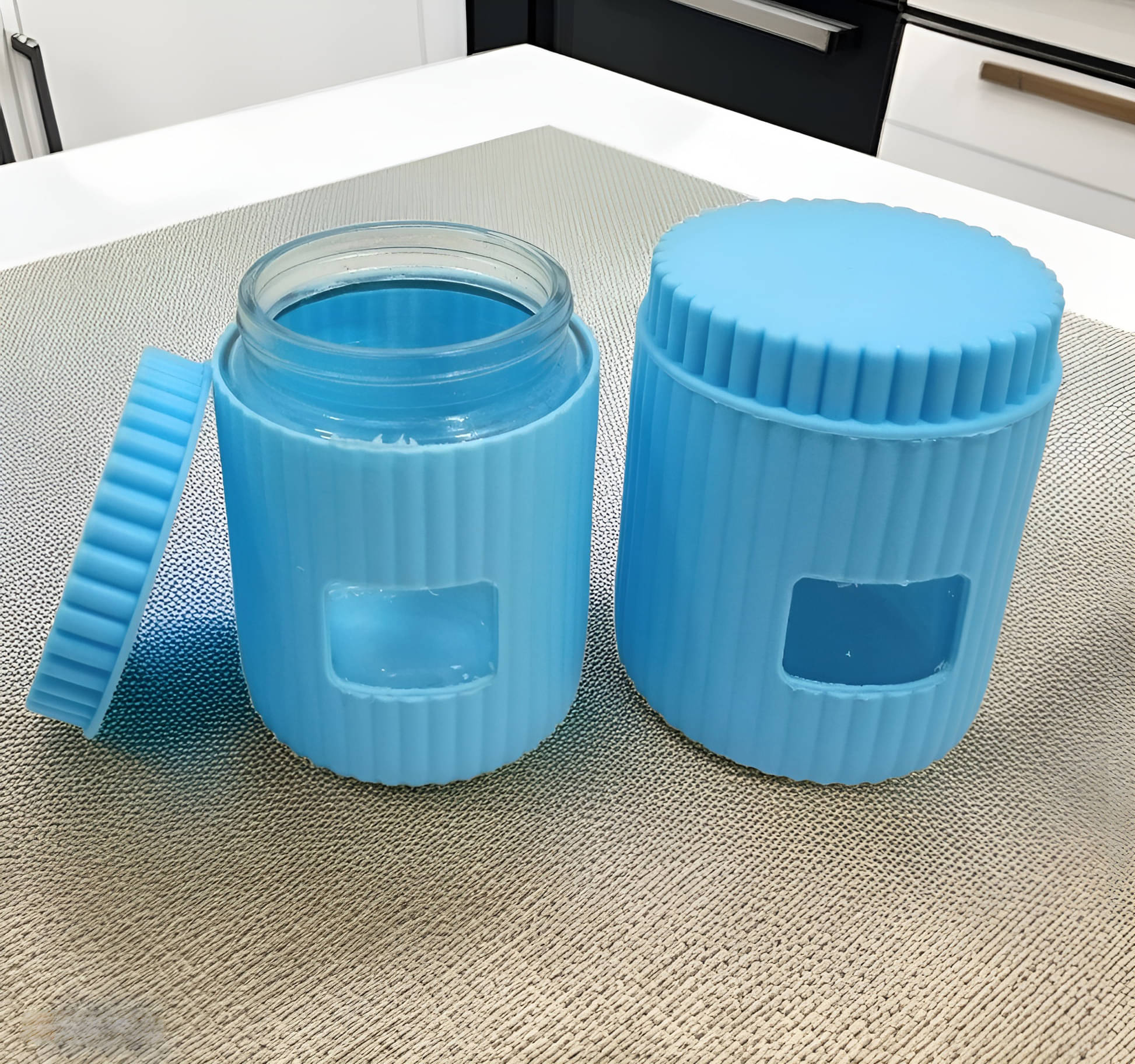 Inpro Airtight Containers Glass Light Blue Multi-Purpose Container ( Set of 2 ) Inpro Airtight Containers Glass Light Blue Multi-Purpose Container ( Set of 2 )