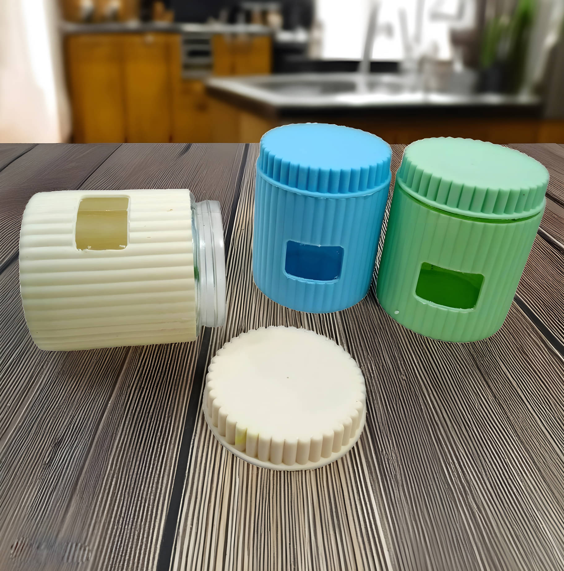     			Inpro Airtight Containers Glass Multicolor Multi-Purpose Container ( Set of 3 )