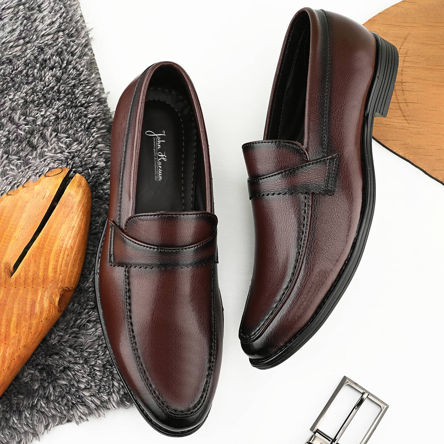     			John Karsun Brown Men's Mocassin Formal Shoes