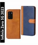 Knotyy Brown Flip Cover Artificial Leather Compatible For Infinix Zero 5G 2023 ( Pack of 1 )