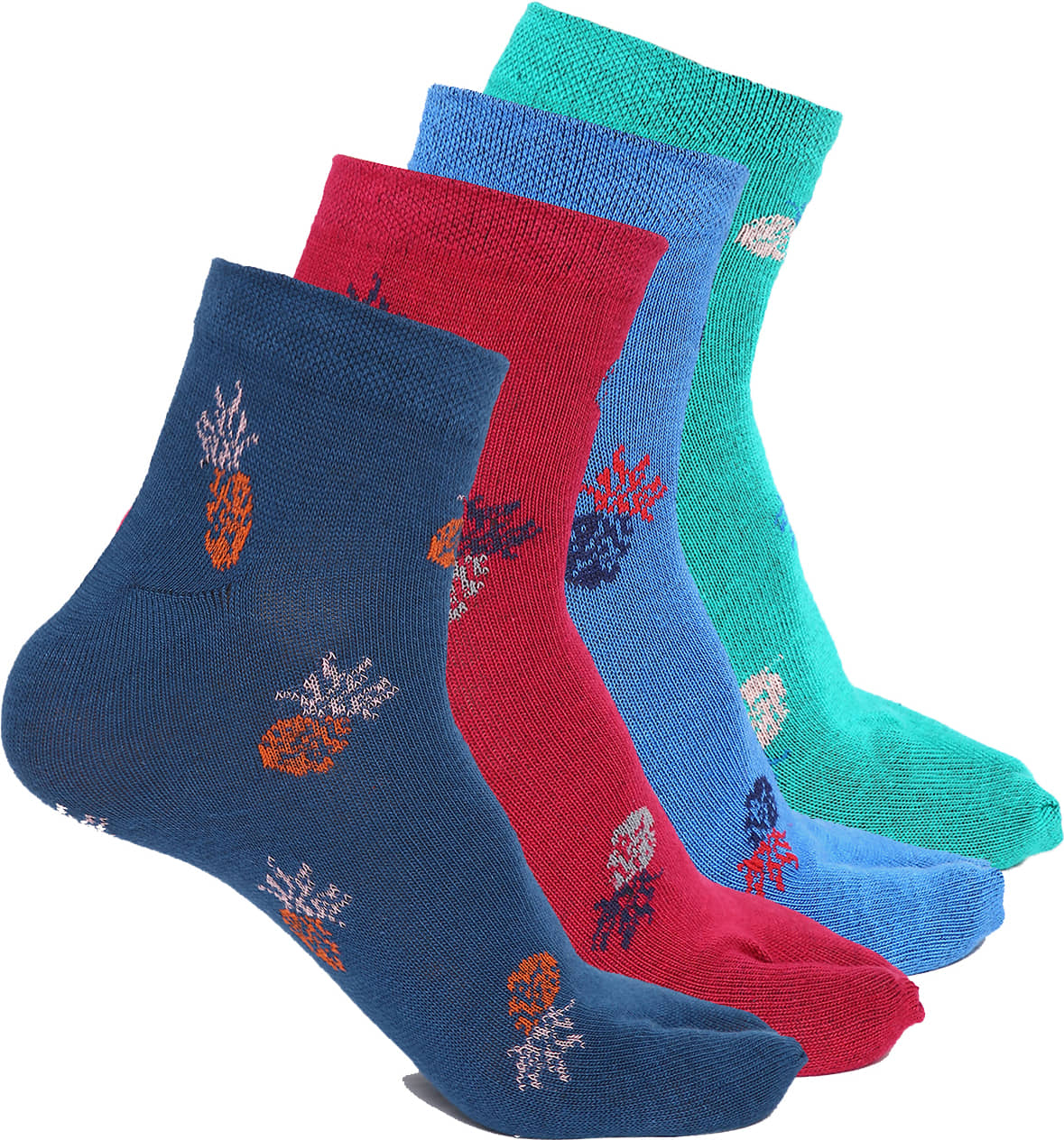 Kolor Fusion Cotton Blend Men's Printed Multicolor Ankle Length Socks ( Pack of 4 ) - Socks | Buy online on ZillyBuy