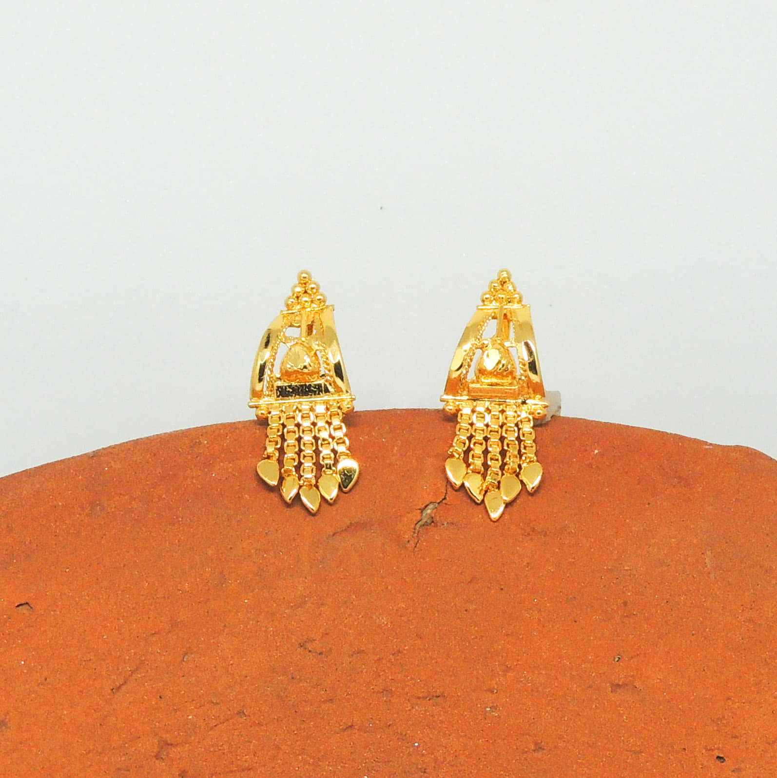 LUV FASHION Golden Jhumki Earrings ( Pack of 1 ) - Earrings | Buy online on ZillyBuy
