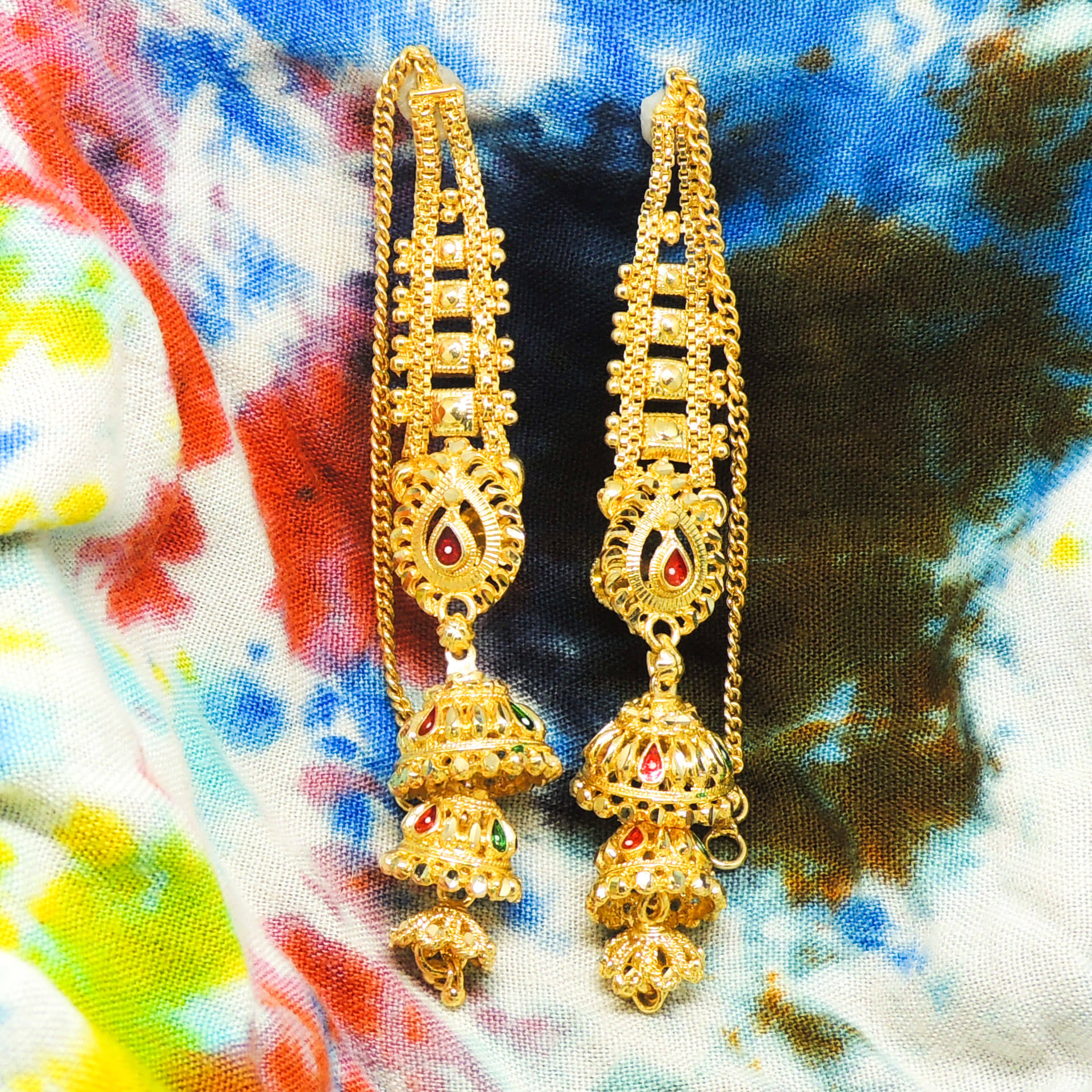LUV FASHION Golden Jhumki Earrings ( Pack of 1 ) - Earrings | Buy online on ZillyBuy