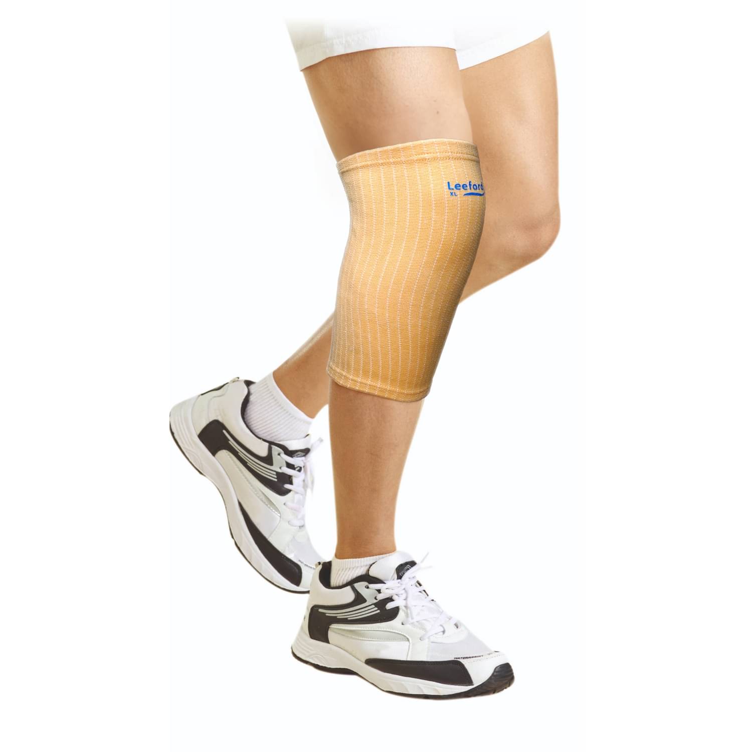     			Leeford Unisex Sports Knee Support | Comfort & Stability | Beige, Xtra Large Size, Pair of 1