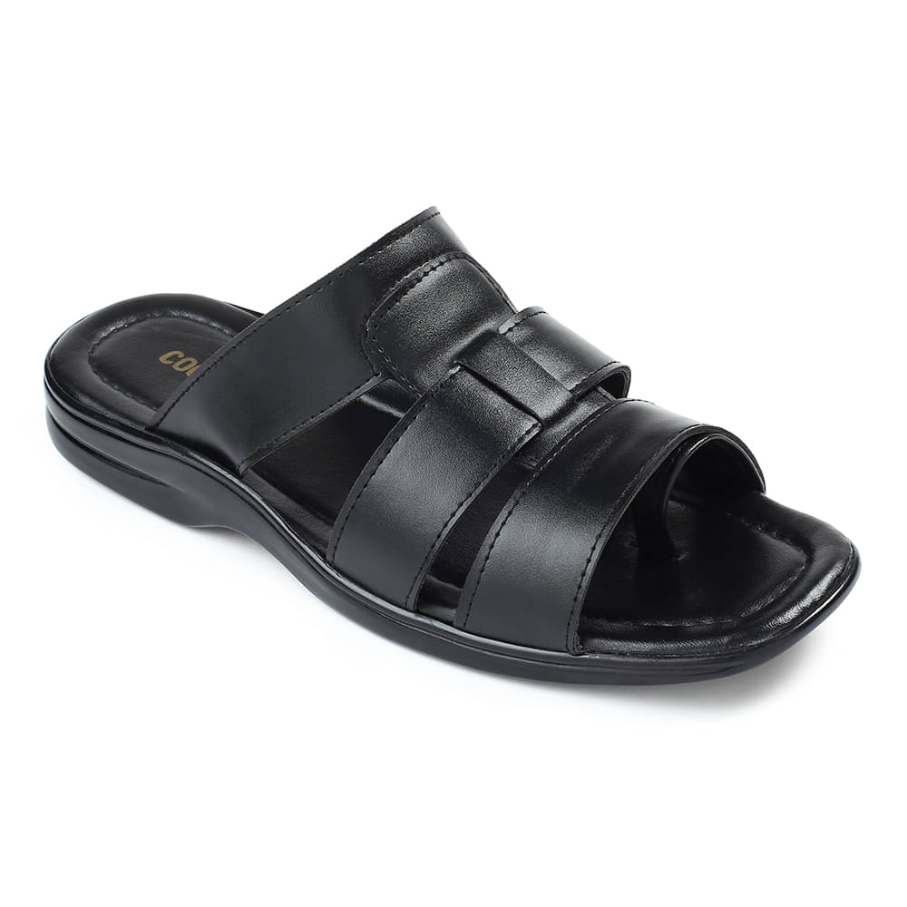    			Liberty Black Men's Leather Slipper