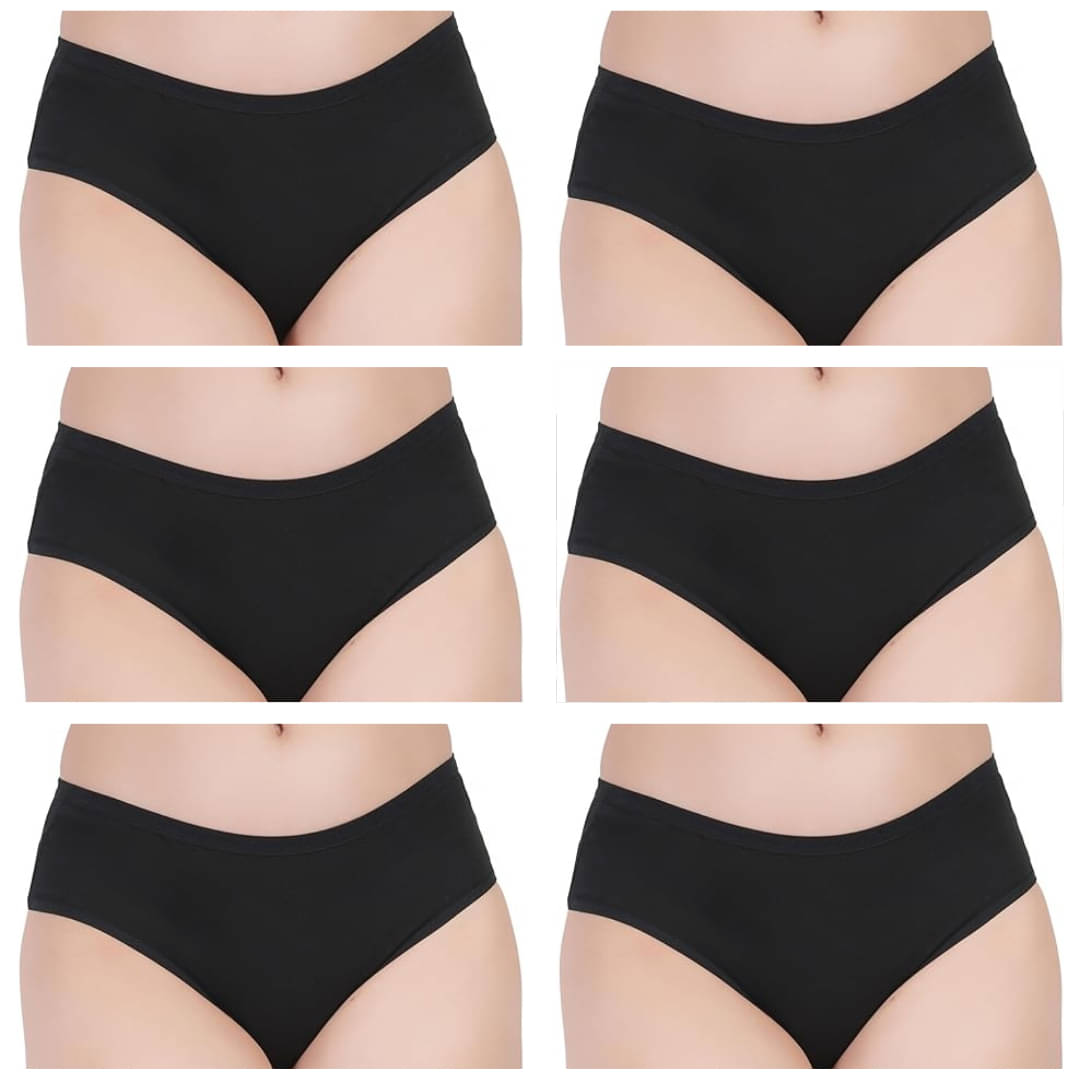 Louis Craft Pack of 6 Cotton Lycra Hipster For Women ( Black ) Louis Craft Pack of 6 Cotton Lycra Hipster For Women ( Black )