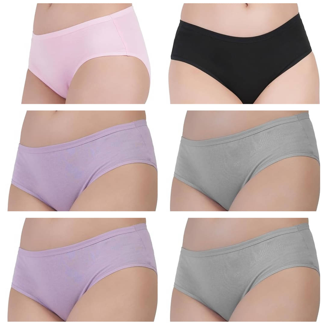     			Louis Craft Pack of 6 Cotton Lycra Hipster For Women ( Multicolor9 )