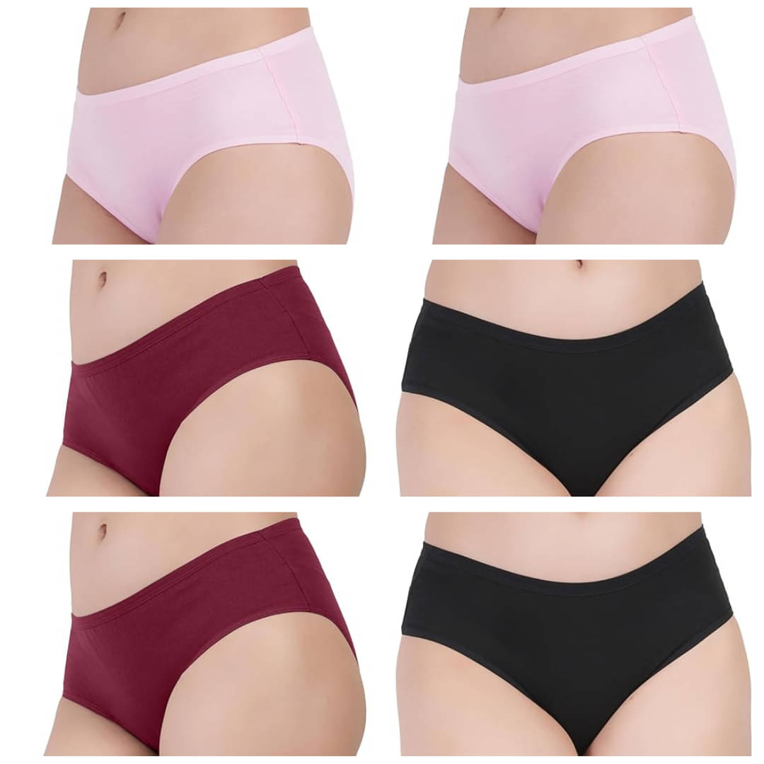     			Louis Craft Pack of 6 Cotton Lycra Hipster For Women ( Multicolor9 )