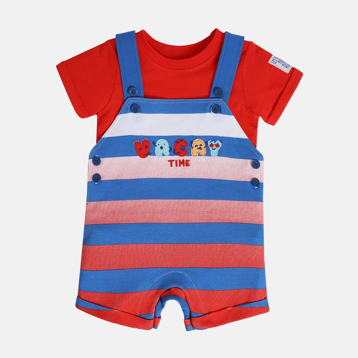     			MINI KLUB Pack of 1 Baby Boys Cotton Blend Dungaree Sets ( Red )