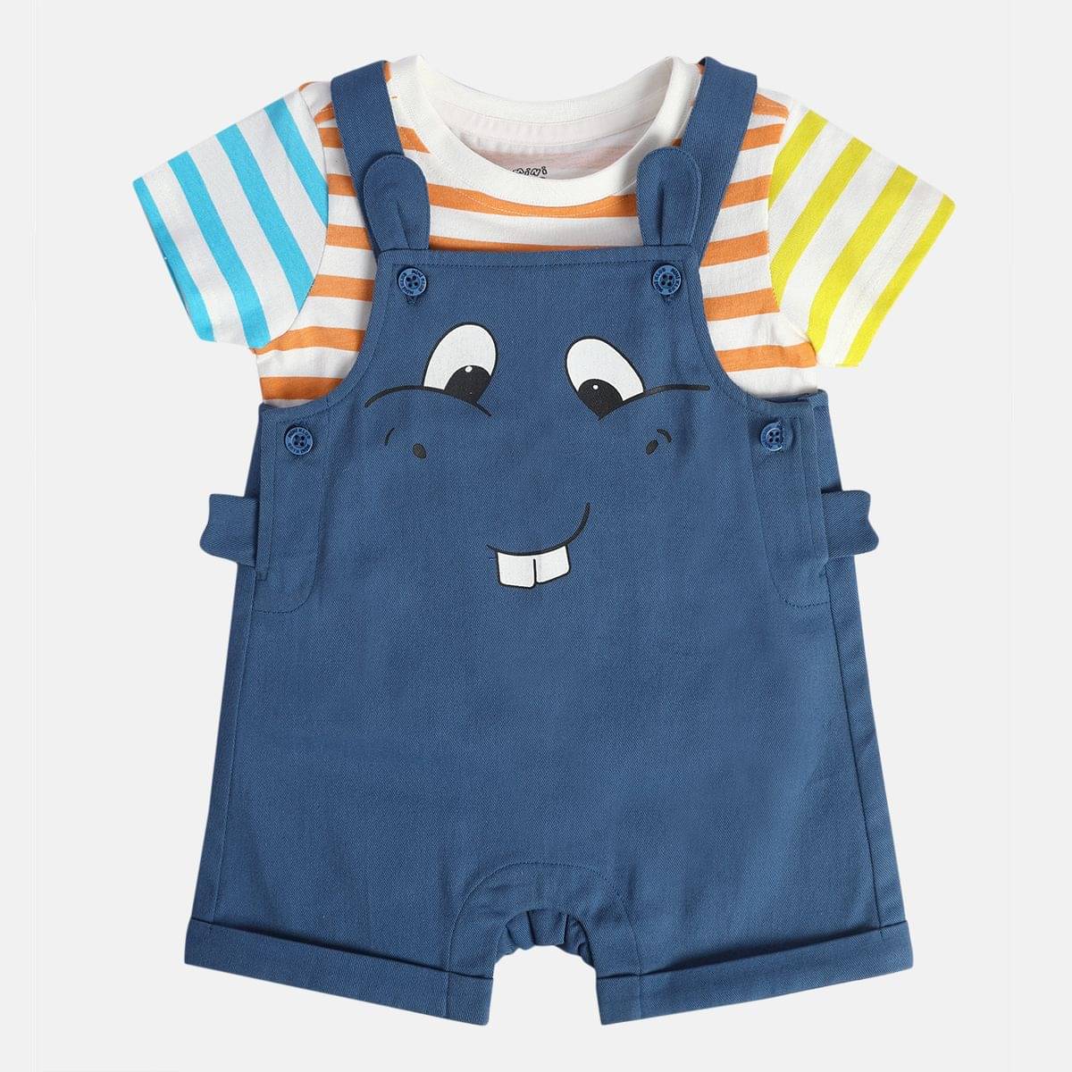 MINI KLUB Pack of 1 Baby Boys Cotton Blend Dungaree Sets ( Blue ) MINI KLUB Pack of 1 Baby Boys Cotton Blend Dungaree Sets ( Blue )