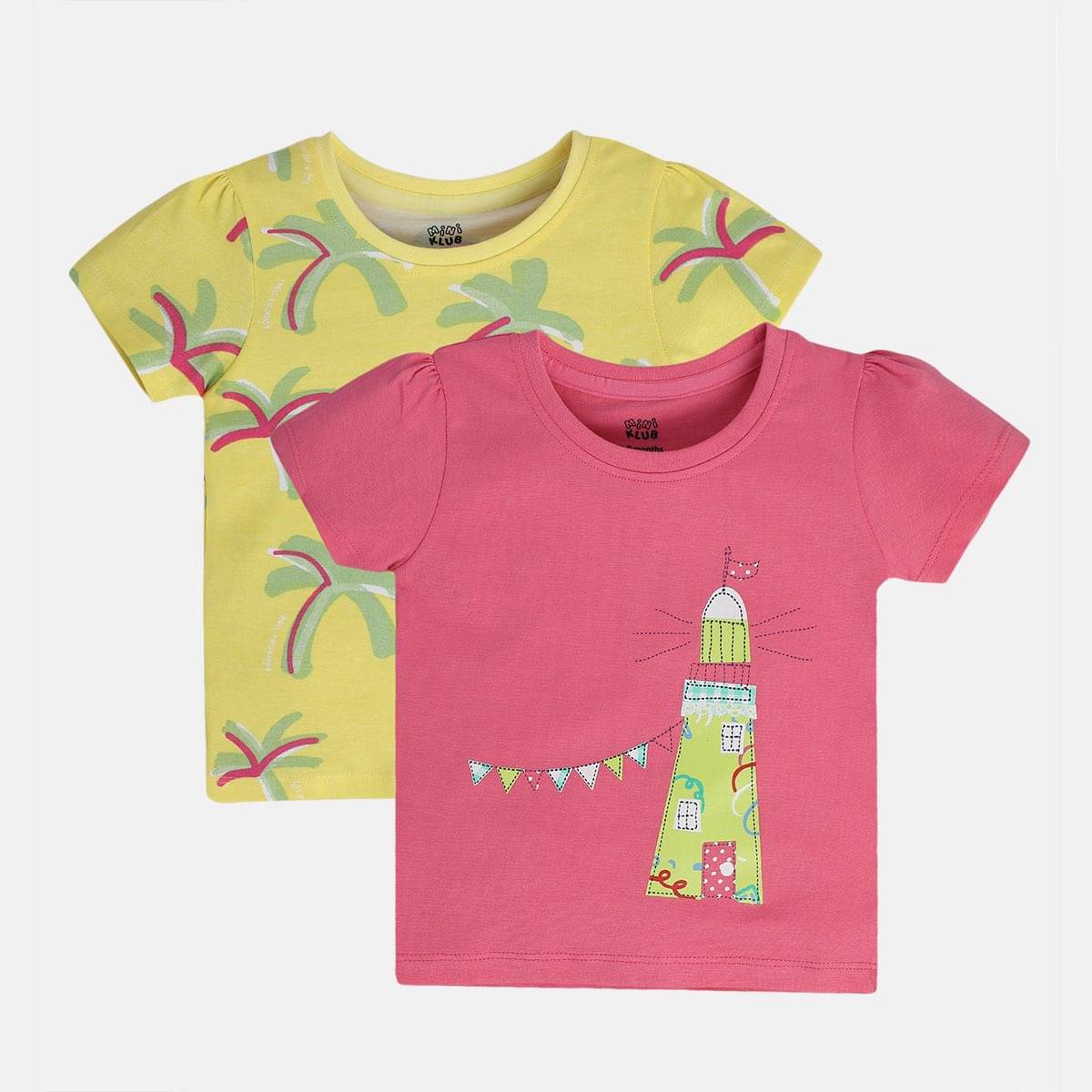     			MINI KLUB Pack of 2 Baby Girls Cotton Top ( Multicolor )