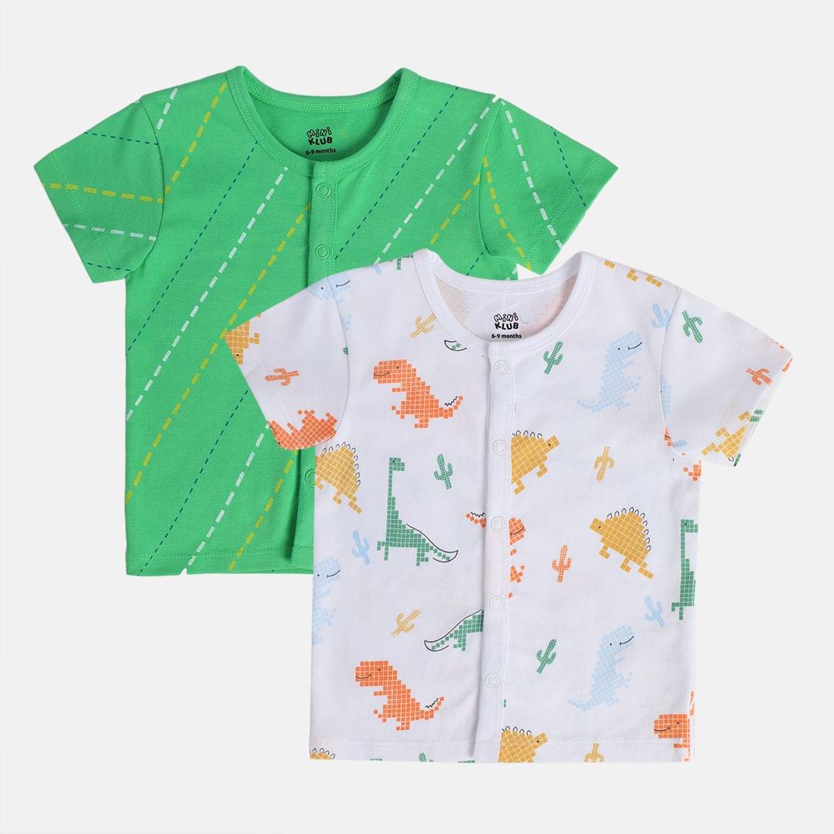     			MINI KLUB Pack of 2 Baby Boys Cotton T-Shirt ( Multicolor )