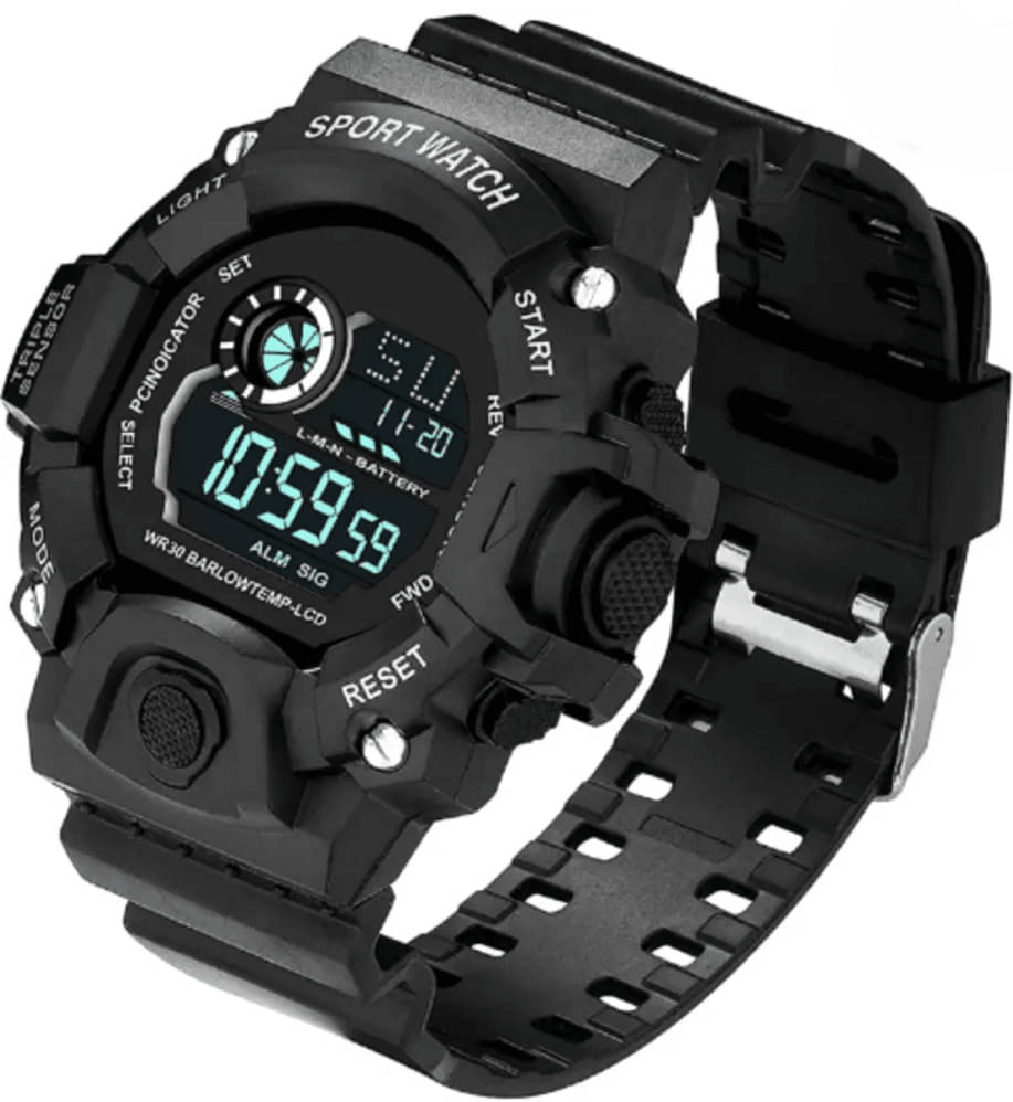     			Om Collection Black Silicon Digital Men's Watch
