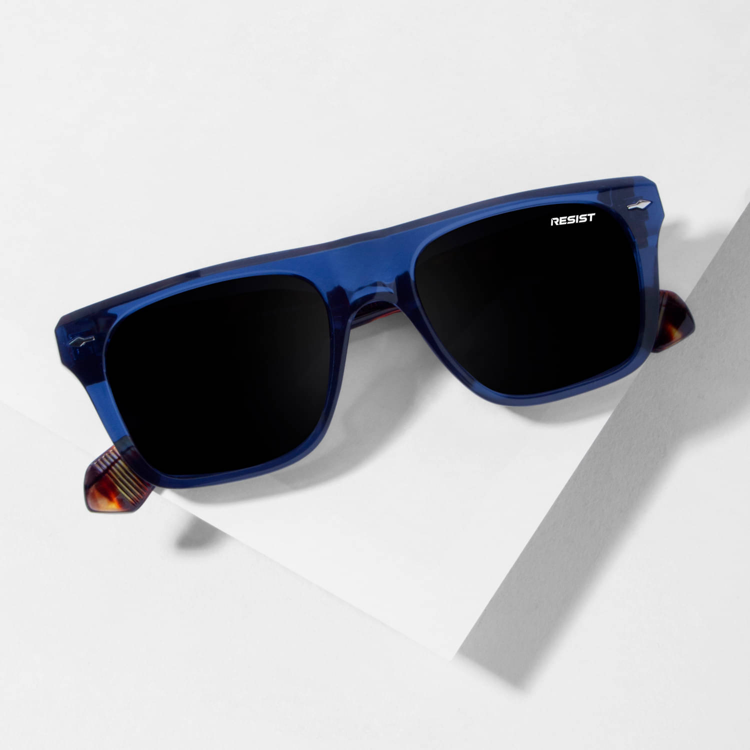     			RESIST EYEWEAR Blue Square Sunglasses ( Pack of 1 )