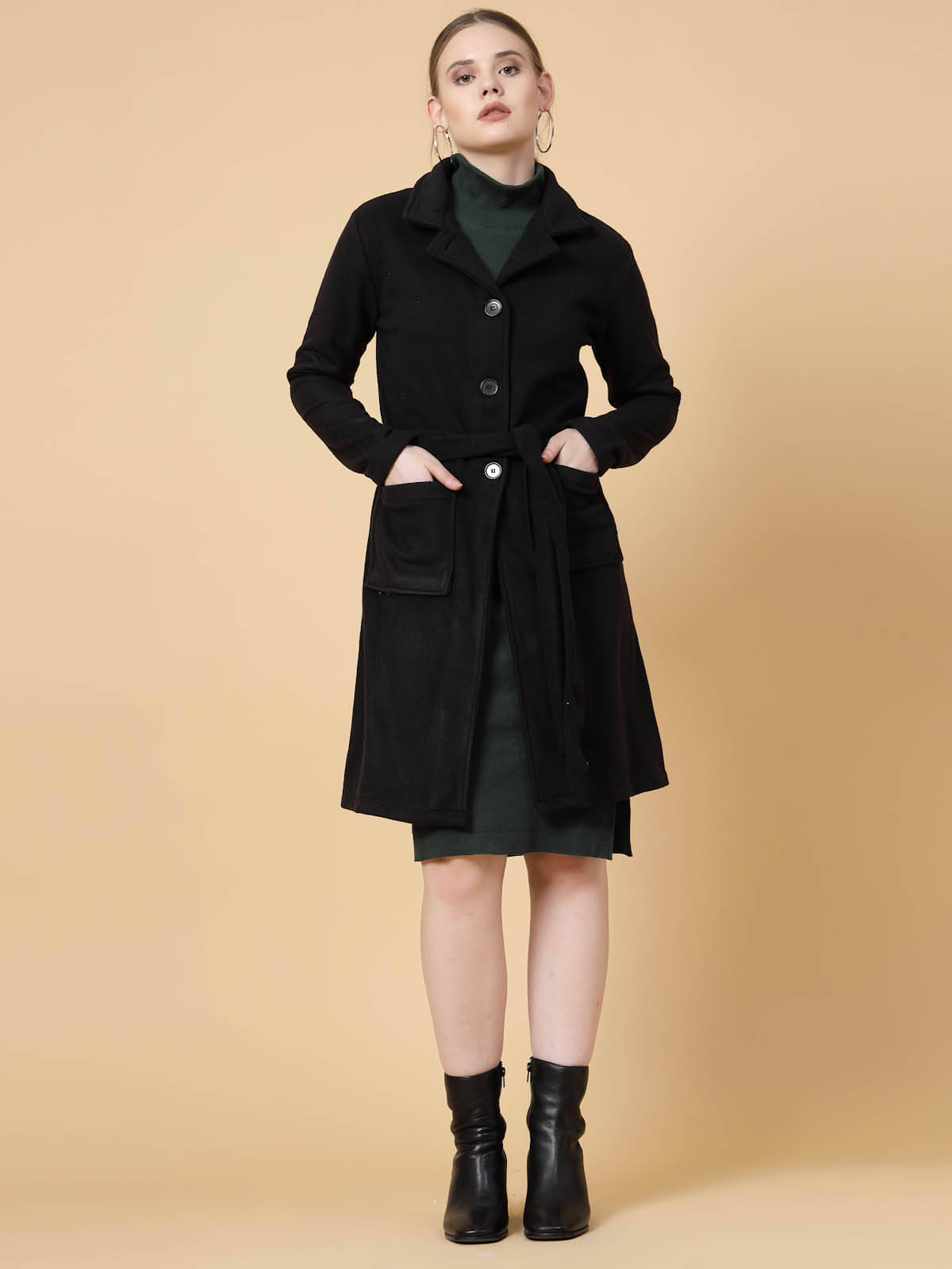     			Rigo - Cotton Black Over coats Pack of 1