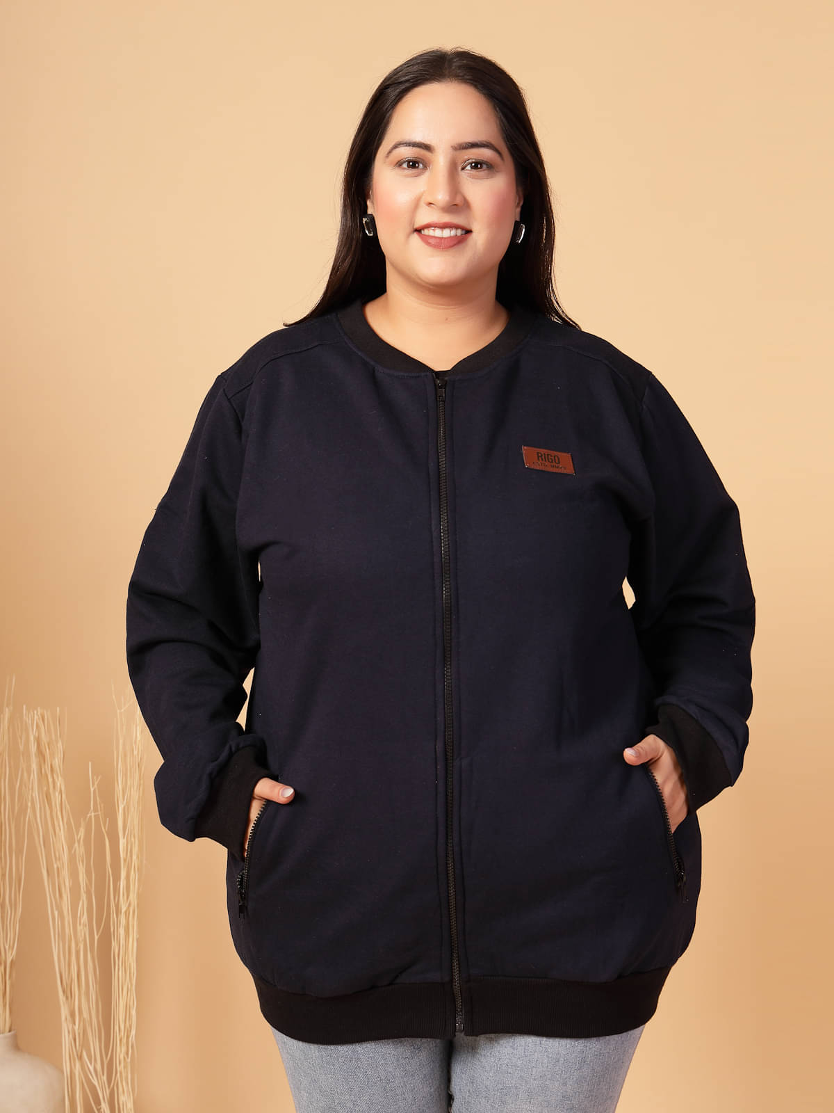     			Rigo Women Bomber Jacket ( Navy Blue )