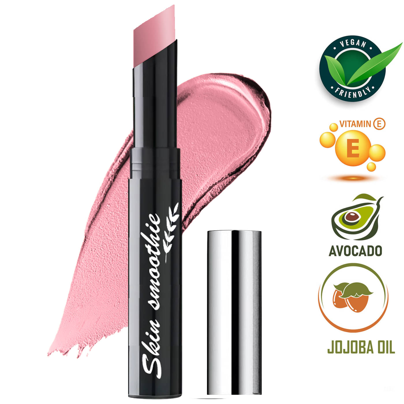     			SKIN SMOOTHIE Matte Finish Longwear Lip Crayon, Coral Pink, 2.5 g, (Pack of 1)