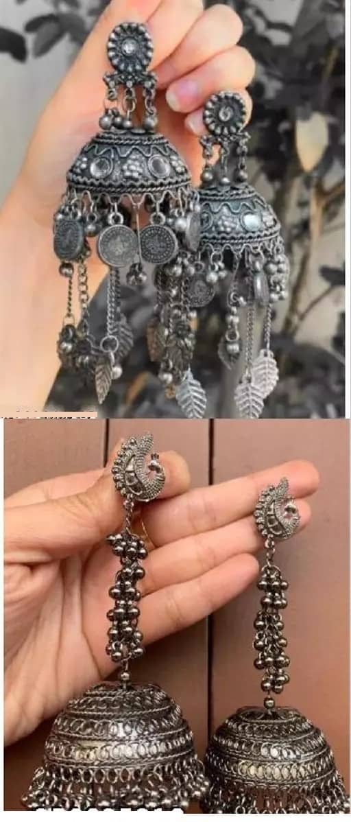 Samridhi DC Black Jhumki Earrings ( Pack of 2 ) - Earrings | Buy online on ZillyBuy