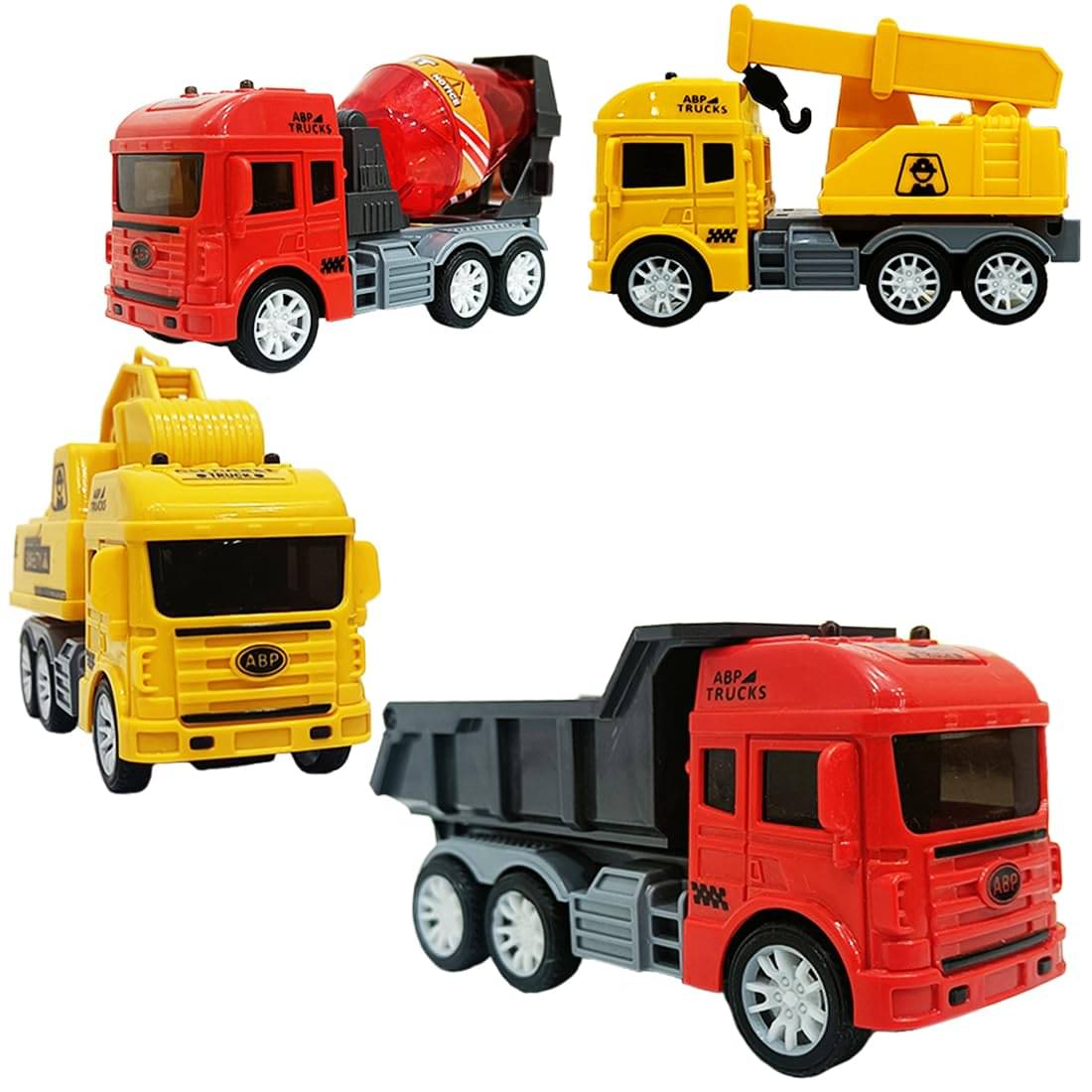     			ToyBharat 4Pcs Construction Vehicle Truck Friction Playset|Doll & Play Set |Pack of 4