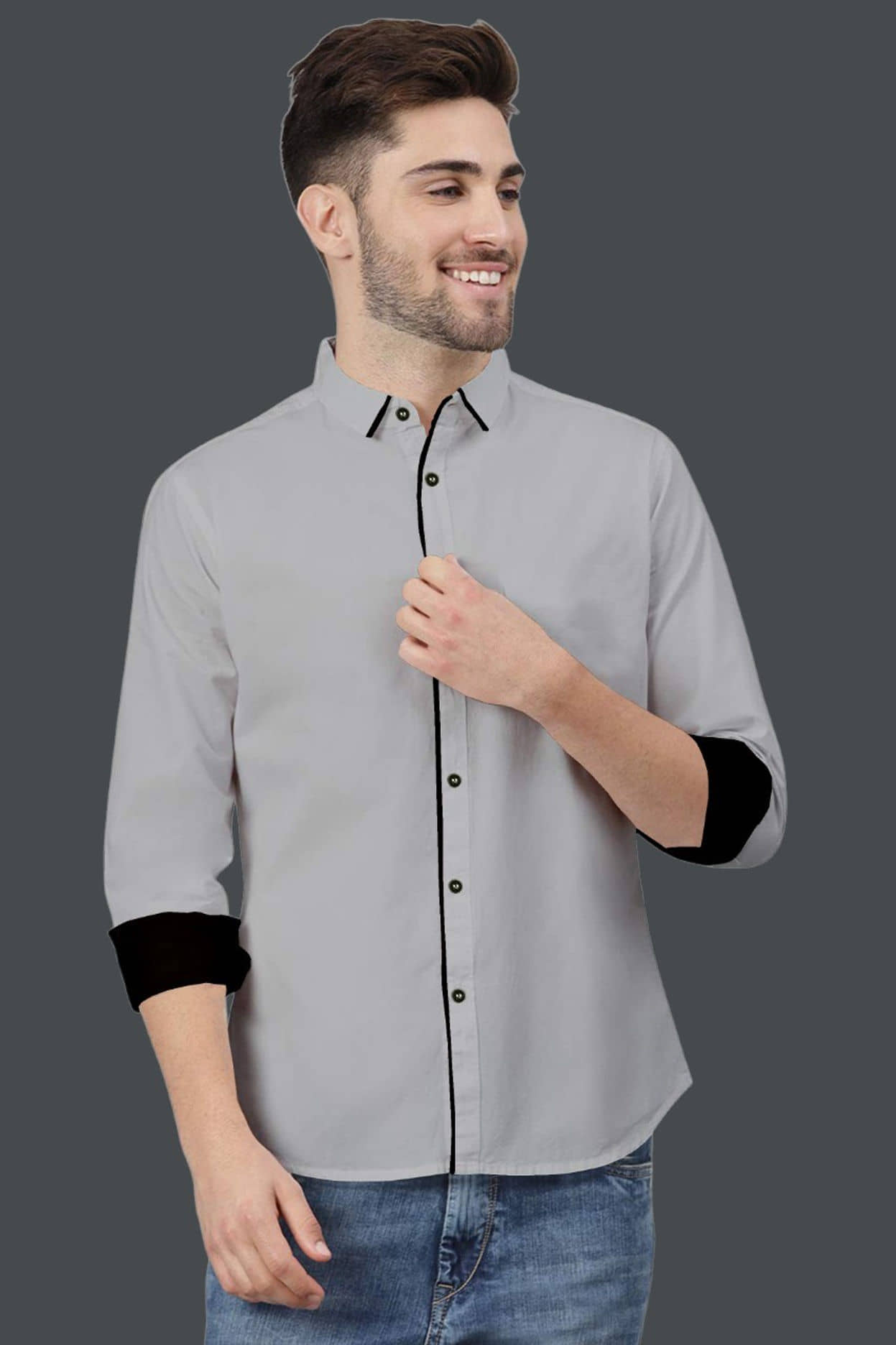 VTEXX Cotton Blend Regular Fit Solids Full Sleeves Men's Casual Shirt - White ( Pack of 1 )