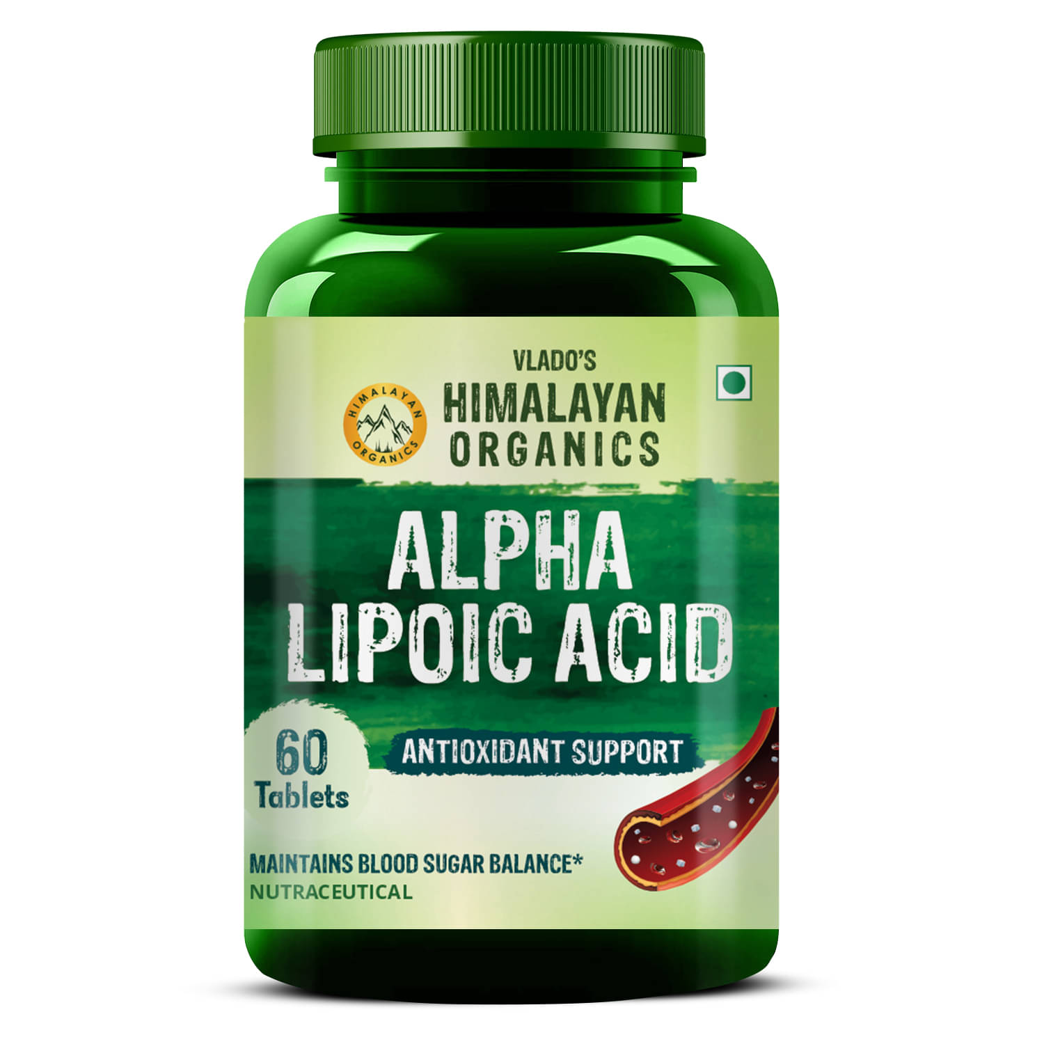 Vlado's Himalayan Organics Alpha Lipoic Acid 300mg Liver Function, Healthy Blood Sugar, 60 No.s Vlado's Himalayan Organics Alpha Lipoic Acid 300mg Liver Function, Healthy Blood Sugar, 60 No.s
