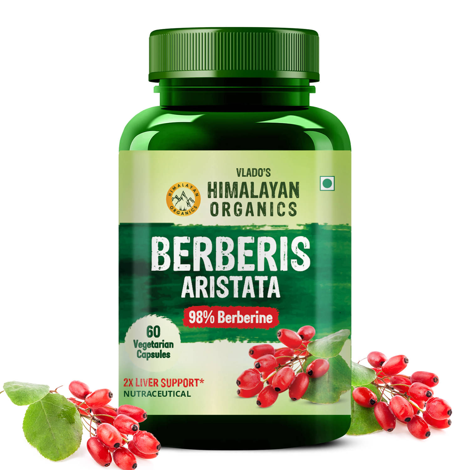     			Vlado's Himalayan Organics Berberis Aristata Berberine 95% with Milk Thistle Liver Support 60 Caps