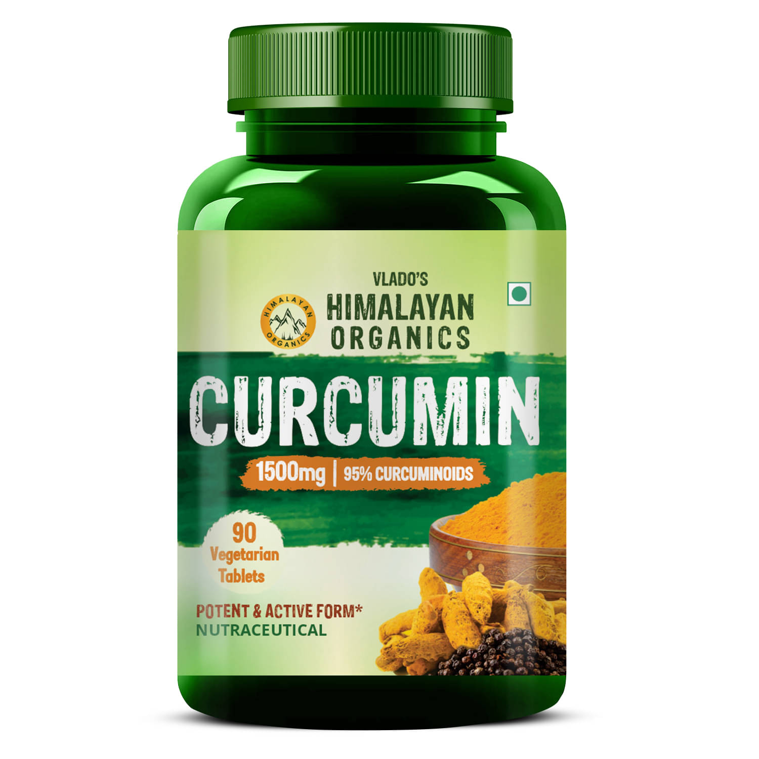     			Vlado's Himalayan Organics Curcumin with Bioperine 1500mg with 95% Curcuminoids 90 No.s